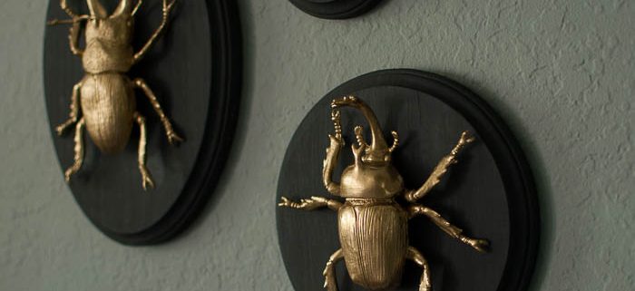 http://www.thegatheredhome.com/diy-gilded-insect-plaques/