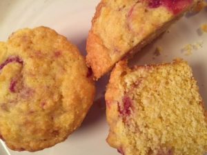 Corn Muffins with a Maple Syrup Cranberry Swirl 